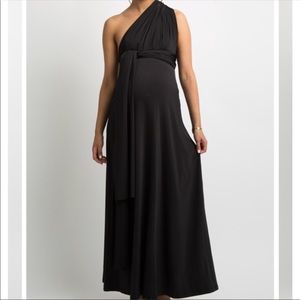 Black formal convertible maternity dress M new